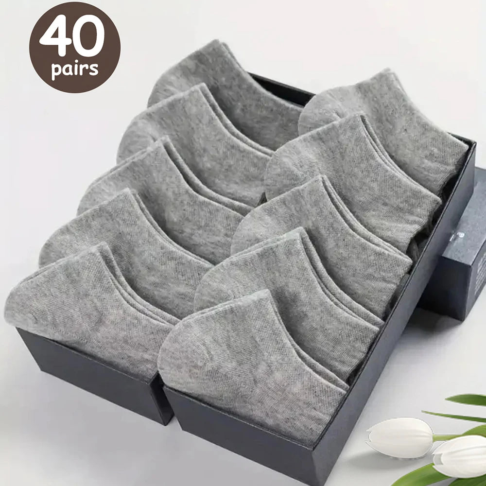 10/20/30/40/50 Pairs Of Breathable Deodorant Men's Low Cut Ankle Socks - Sweat Wicking And Comfortable Summer Wear Beauty World Shop