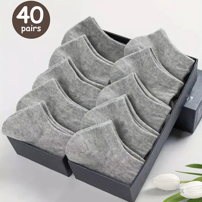 10/20/30/40/50 Pairs Of Breathable Deodorant Men's Low Cut Ankle Socks - Sweat Wicking And Comfortable Summer Wear Beauty World Shop