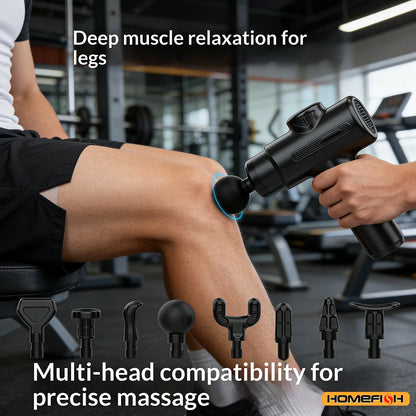 Electric Deep Tissue Massage Gun with 8 Interchangeable Heads for Arms Back Legs & Full Body, Portable Device for Sport Beauty World Shop