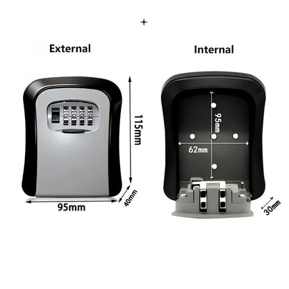 Wall Mount Key Lock Box 4 Digit Password Code Security Lock No Key for Home Office Key Safe Secret Storage Box Organizer Beauty Trend Shop