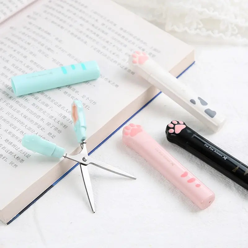 4Style Portable Folding Cat's Paw Scissors Stainless Steel Art Tool Multi-Function Pen-Shaped Scissors for Handbooks  Office Use Beauty World Shop