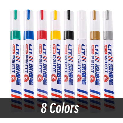 3mm 10p Colorful 8 Colors Permanent Paint Marker Waterproof White Markers tire tread rubber fabric Paint metal Paint Marker Pens Beauty World Shop