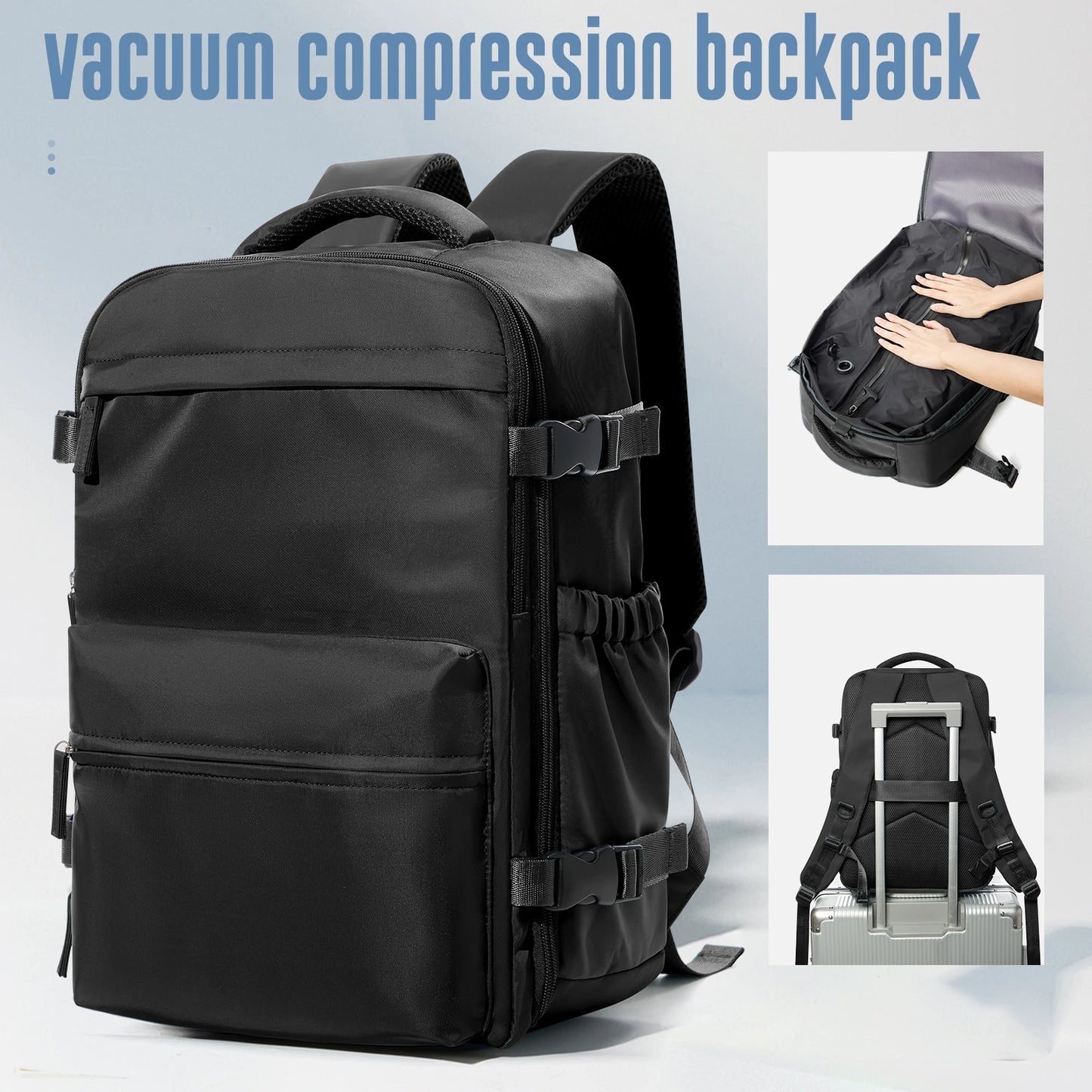 Vacuum Backpack Travel Bag for Men Large Capacity Backpack Business Laptop Backpack Women Men Expandable Backpack School Bag Beauty World Shop
