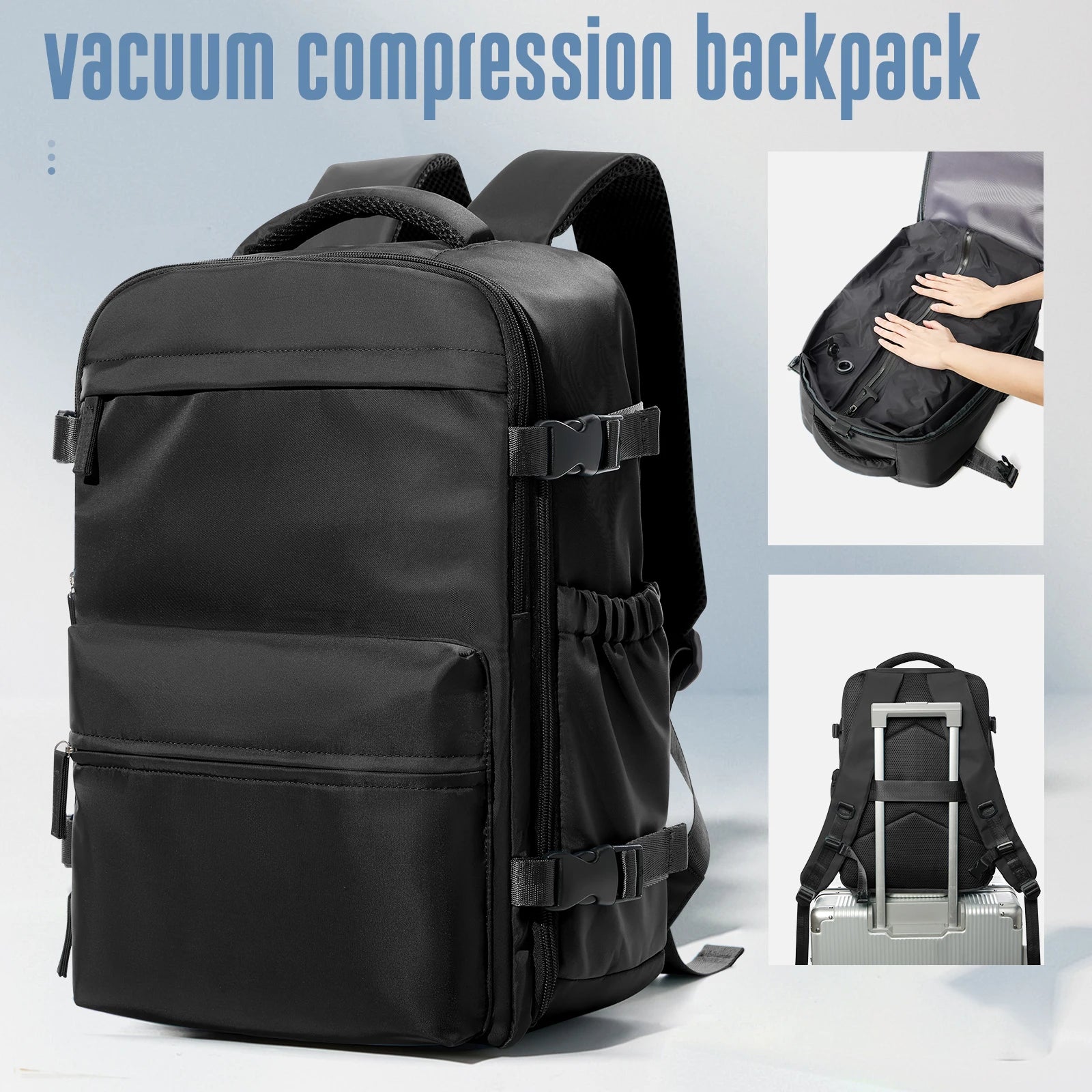 Vacuum Backpack Travel Bag for Men Large Capacity Backpack Business Laptop Backpack Women Men Expandable Backpack School Bag Beauty World Shop