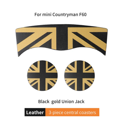 Union Jack Coffee Cushion Storage Groove Protect Coaster Car Cup Anti Slip Pad Mat For MINI Cooper F55 F56 F54 F60 Accessories Beauty World Shop