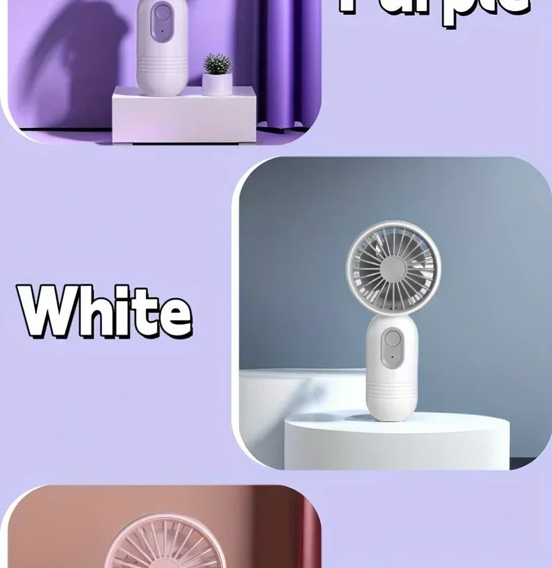 Mini Handheld Fan 3-Speed Strong Wind USB Rechargeable Long Lasting Portable Desk Fan For Students Office Outdoor Travel Camping Beauty World Shop
