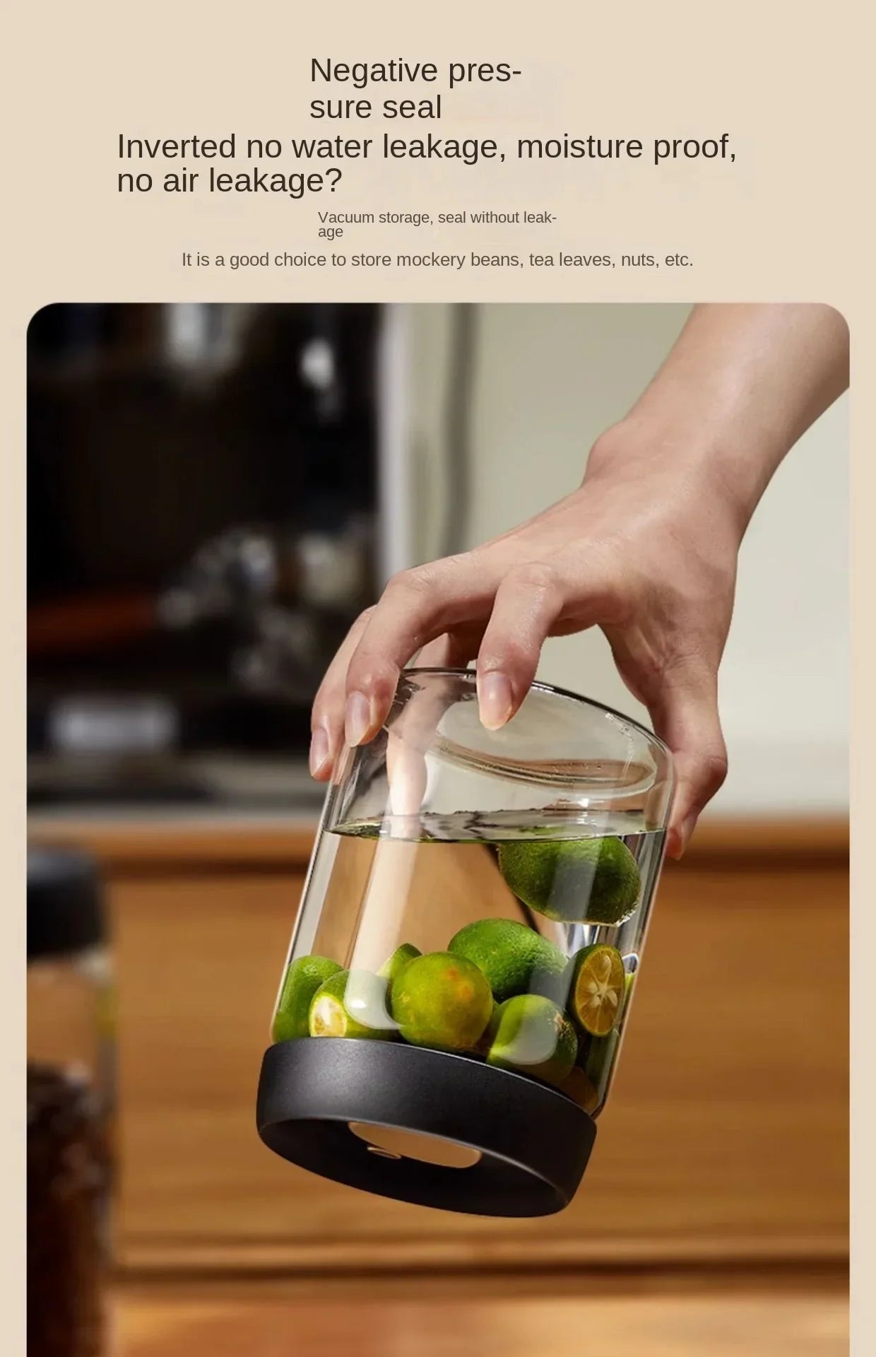 Manual Vacuum Sealed Coffee Jar High Borosilicate Glass Moisture Proof Tea Storage Container for Kitchen Coffee Beauty Trend Shop