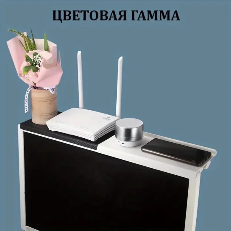 1PC Hot Selling Computer and TV Screen Storage Rack Wireless Router Set-top Box Rack No Perforated Storage Bracket Divine Tool Beauty Fashion
