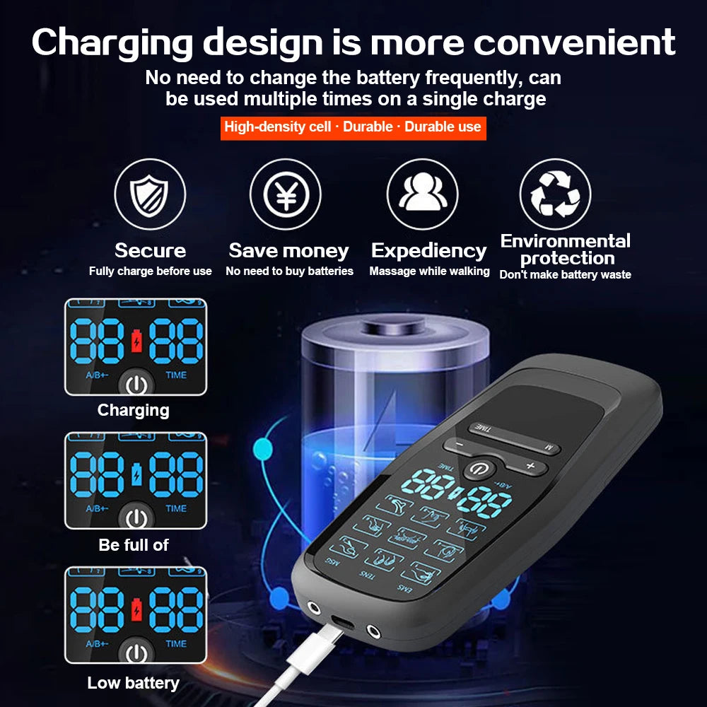 Physiotherapy Tens Muscle Stimulator Electric Ems Acupuncture Body Massage Digital Therapy Slimming Machine Electro Stimulator Beauty World Shop