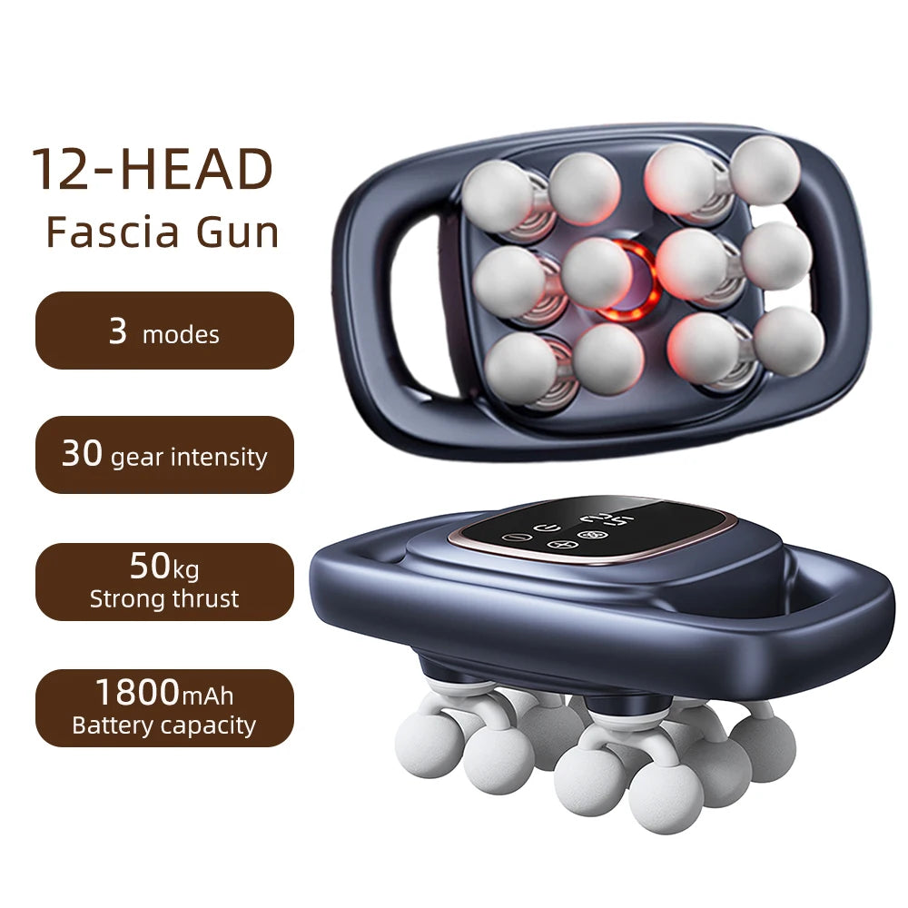 42-Heads Fascia Gun High-Frequency Vibration Body Massage Gun Back and Waist Massager Neck Shoulder Massager Muscle masajeador Beauty World Shop