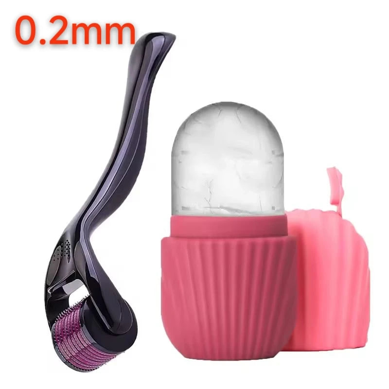 Ice Facial Roller Tool Skin Care Beauty Two-Piece Set Suitable For Skin Beard 0.2/0.25/0.3mm Needle Micro Facial Roller Tool Beauty World Shop