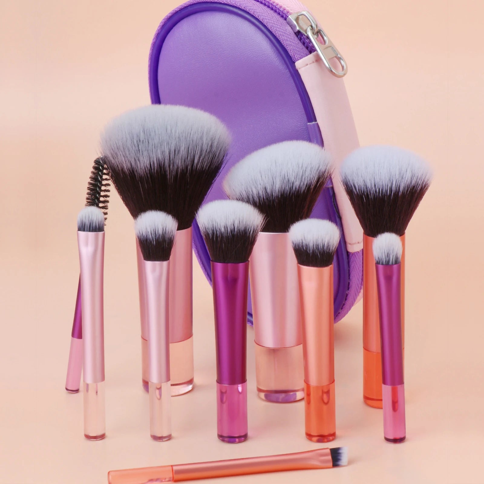 10 color Mini makeup brush Travel portable Makeup Tool Makeup Puff - Palm Brush Professional Makeup tool set Christmas gift Beauty World Shop