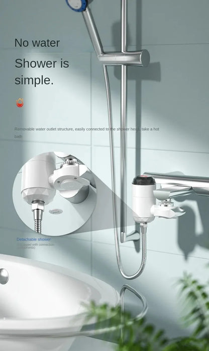 3000W Instant Hot Water Heater Faucet Tankless with Temperature Display and Hot Cold Tap for Kitchen Sink Beauty World Shop