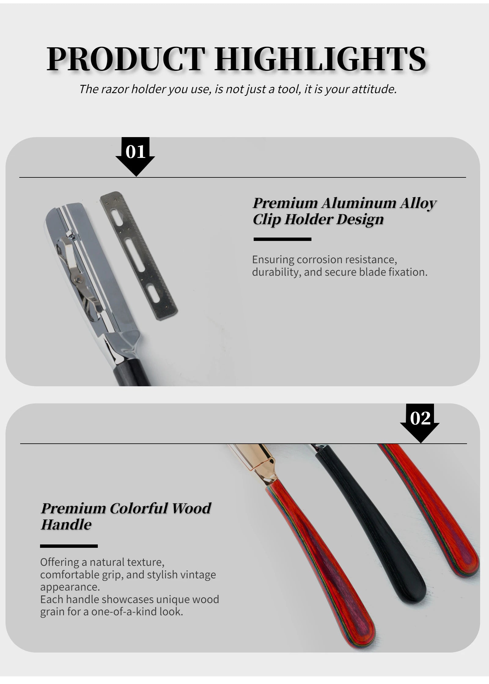 New Professional Baber Beard Straight Edge Shaving Razor Men Hair Removal Tools, Wooden Handle, Anti-Slip Grip for Home Shaving Beauty World Shop