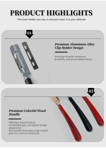 New Professional Baber Beard Straight Edge Shaving Razor Men Hair Removal Tools, Wooden Handle, Anti-Slip Grip for Home Shaving Beauty World Shop