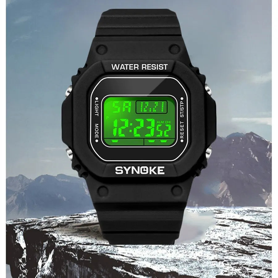 SYNOKE Outdoor Military Digital Watch For Men Fashion Retro Men Watch Sports Waterproof Men Watch Multifunctional Luminous Beauty World Shop