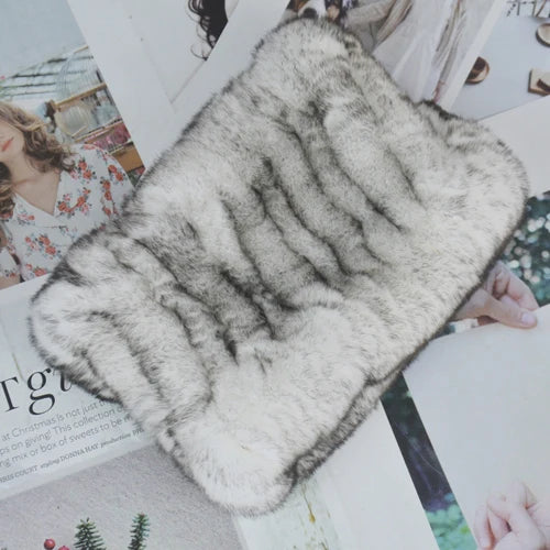 Women Handmade Stretch 100% Real Rabbit Fur Scarf Knit Genuine Rex Rabbit Fur Headbands Girls Natural Rabbit Fur Ring Scarves Beauty World Shop