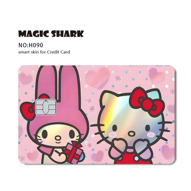 Hot Sale Hello Kitty Kuromi Holographic Laser Shinny Film Skin Cover Sticker for Debit Credit Card Bank Card Beauty World Shop
