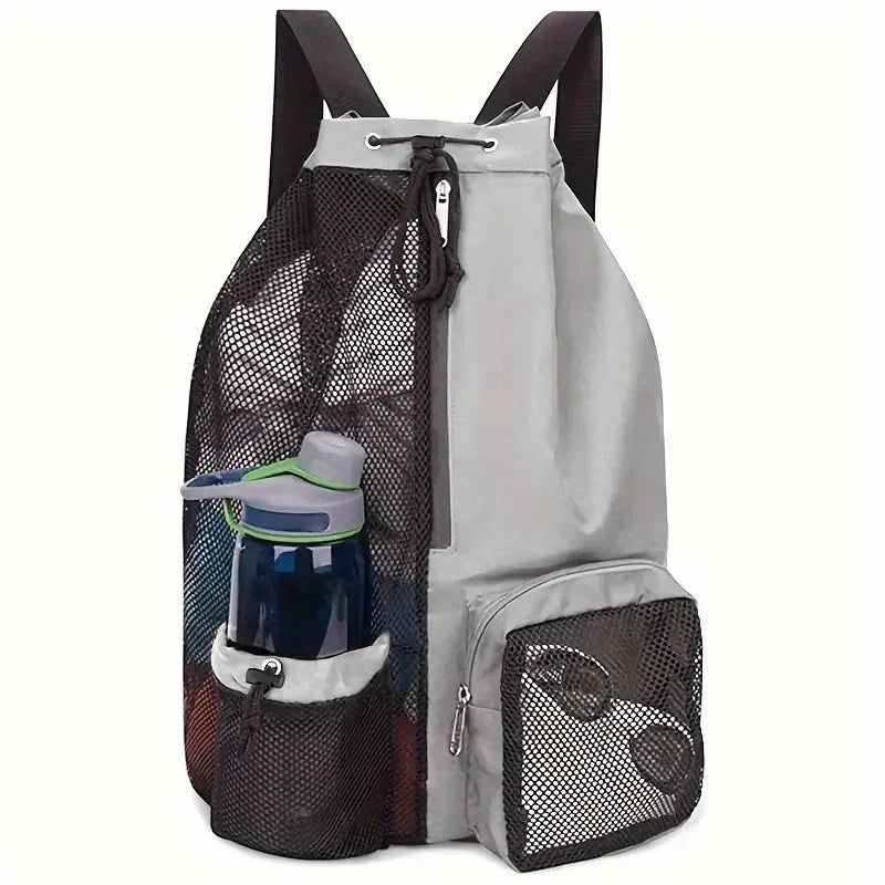 Swimming Bag Mesh Drawstring Backpack Convenient To Carry Beach Diving Backpack Wet Backpack Gym Sports Backpack Beauty World Shop