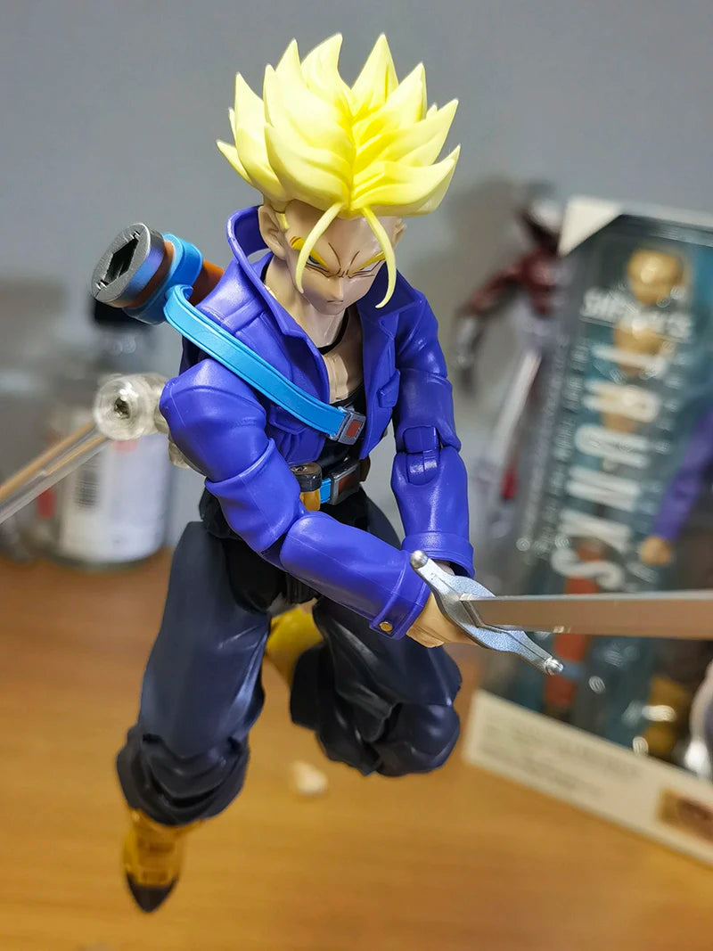 Anime Dragon Ball Z Figures Shf Super Saiyan Trunks Action Figure Collection Model 15cm Future Boy Torankusu Movable Toys Gifts Beauty World Shop