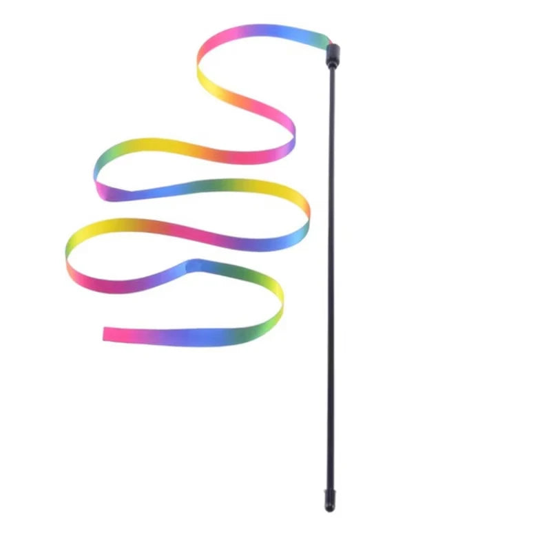 Pet Cat Toys Cute Funny Rainbow Strips Stick Cat Teaser Wand  Pet Toys for Cats Interactive Toys Cat Supplies Pet Products Beauty World Shop