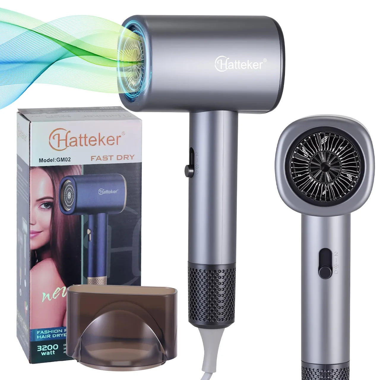 6-Level Professional Hair Dryer Salon Industrial Grade Quick Drying High Temperature Hair Styling Tool Barbecue for Home