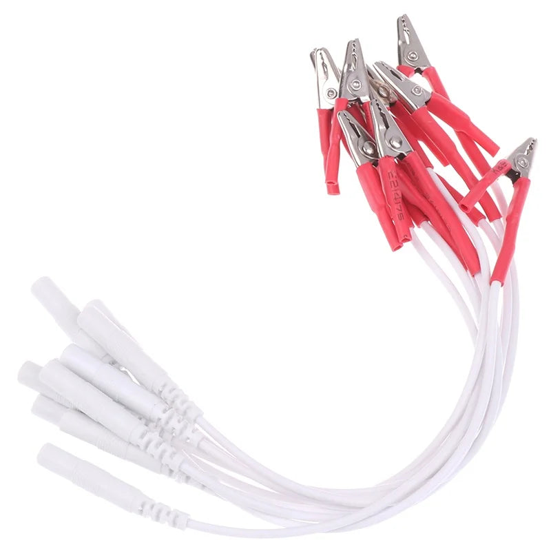 10Pcs 2mm Pin TENS/EMS Alligator Clip Cables - Electrode Wire Accessories for Hwato SDZ-II Electronic Acupuncture Device Beauty World Shop