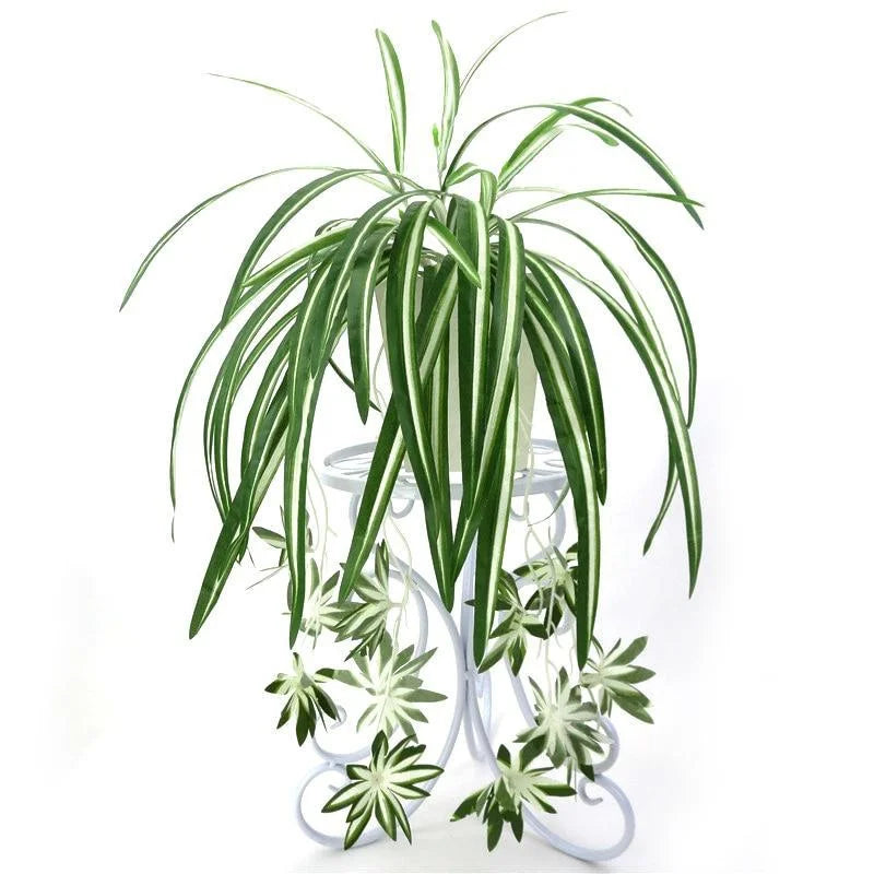 Artificial Plants Wall Hanging Chlorophytum Potted Green Plants PVC Fake Plants Simulation Flower Living Room Decor 65cm Beauty World Shop