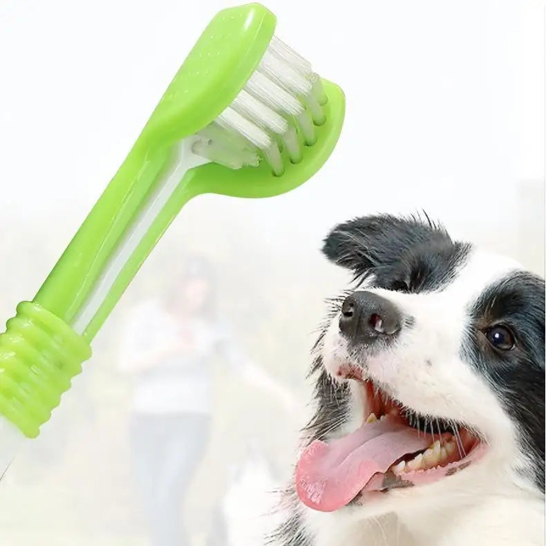 1Pc Pet Toothbrush Dog Cleaning Mouth Toothbrush Three Sided Multiangle Cleaning Tartar Teeth Health Care Tool Pet Supplies Beauty World Shop