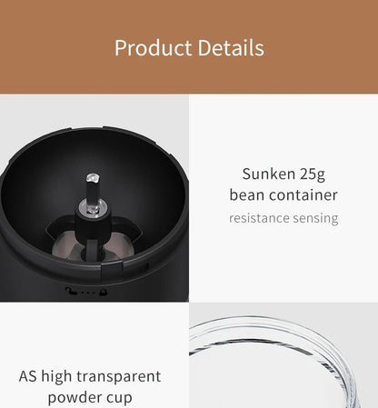 New Portable USB Electric Coffee Bean Grinder 40 Gears External Adjustable Rechargeable Grinders Household Mini Coffee Machine Beauty World Shop