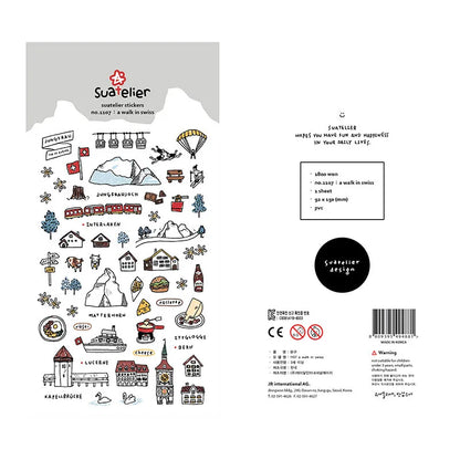 Korean Brand Suatelier Collection Daily Food Vlog Stickers DIY Scrapbooking Journey Diary Stationery Stickers Supplies Beauty World Shop