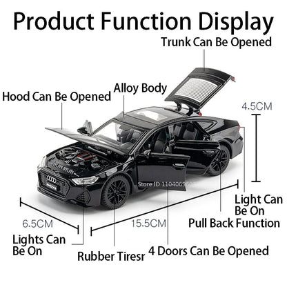 1:32 Audi RS7 Sportback Model Toy Cars Alloy Diecast 6 Doors Opened with Pull Back Rubber Tires Ornament Vehicle Toys Gifts Beauty World Shop