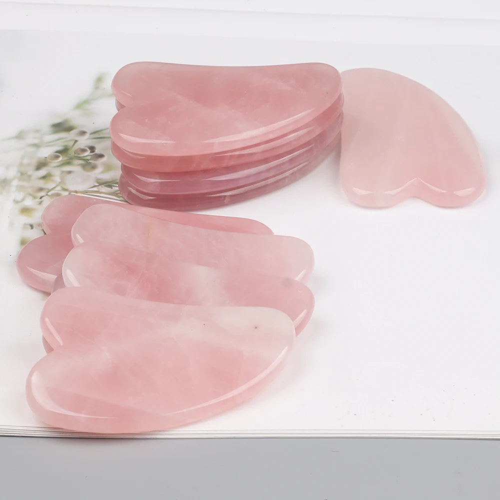 Natural Stone GuaSha Tool Jade Facial Beauty Rose Quartz Scraping Crystal Massager Firm Skin Face Gua Sha SPA Beauty World Shop