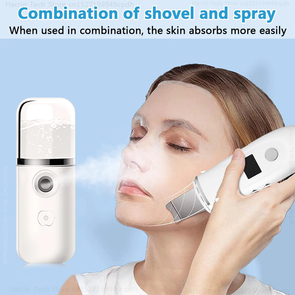 Ultrasonic Face Scrubber Facial Peeling Skin Scrubber Deep Facial Cleaning Spatula Acne Pore Ultrasonic Scrubber Facial Cleanser Beauty World Shop