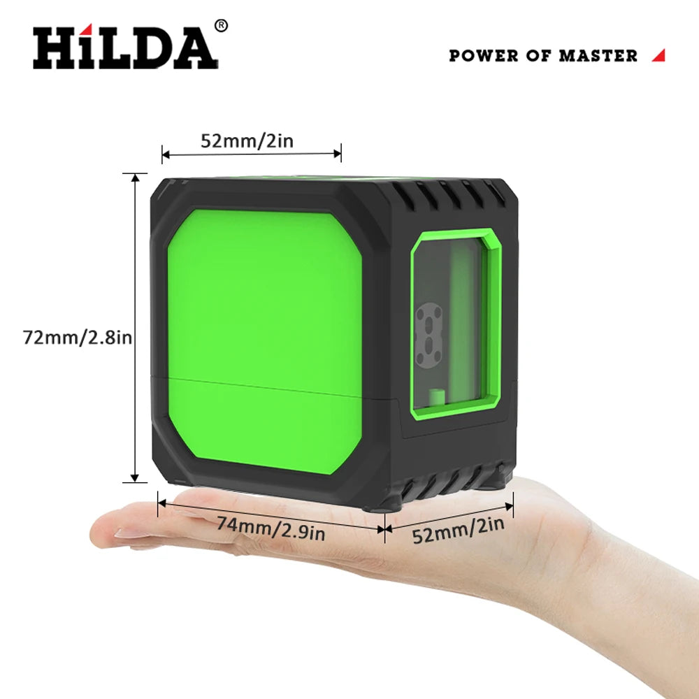 HILDA 2-Line Green Laser Level Self-Leveling Cross Line, Mini Size USB Charging Convenient to Carry High Visibility Beams Beauty World Shop