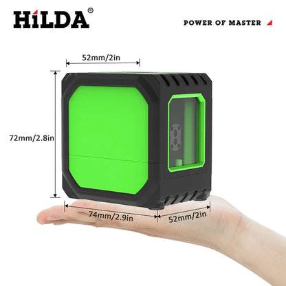 HILDA 2-Line Green Laser Level Self-Leveling Cross Line, Mini Size USB Charging Convenient to Carry High Visibility Beams Beauty World Shop