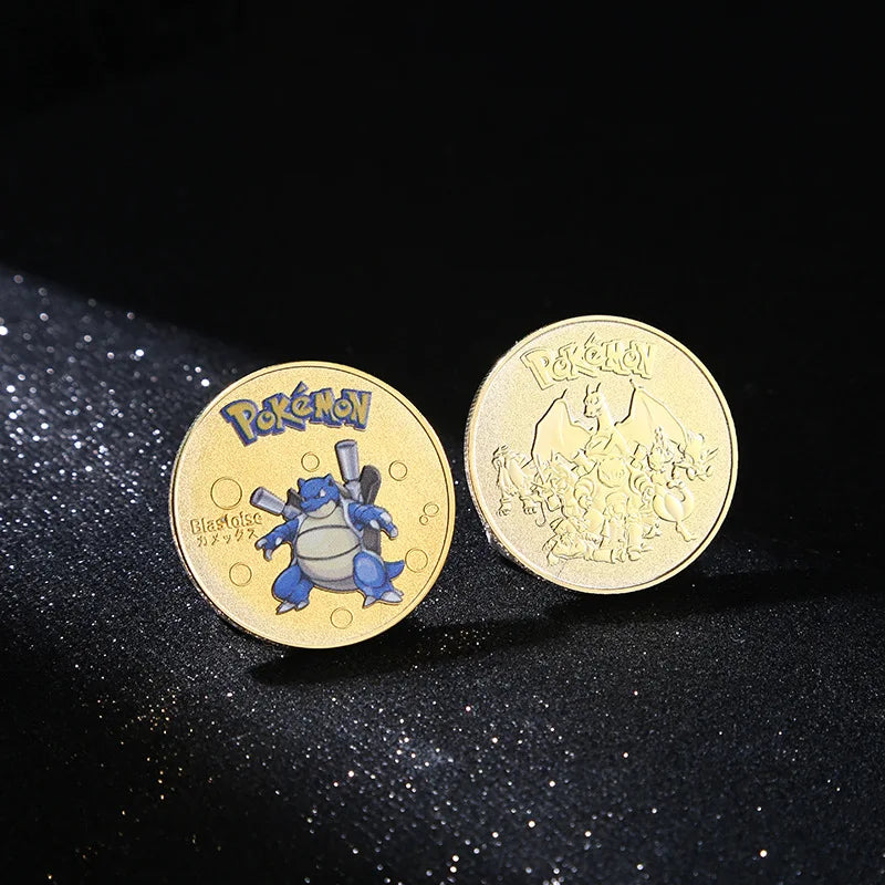 Pokemon commemorative Coin Metal Coins Anime Commemorative Coin Charizard Pikachu Golden Pokemon Cards Round Metal Coin Toy Gift Beauty World Shop