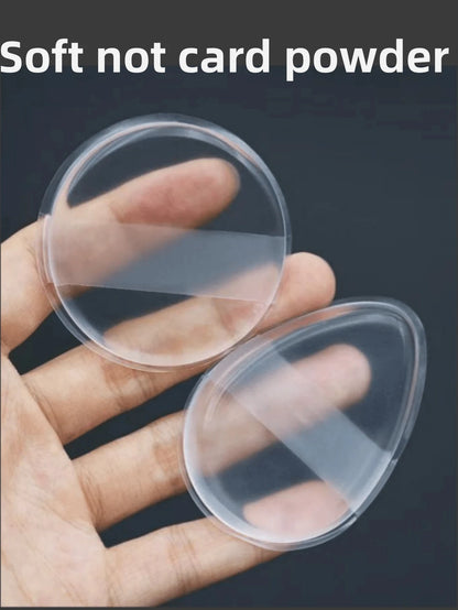 1/2Pcs Silicone Makeup Sponge, Water-Based Crystal Jelly BB Cushion Puff, Transparent Makeup Foundation Sponge, Non-Absorbing Beauty World Shop