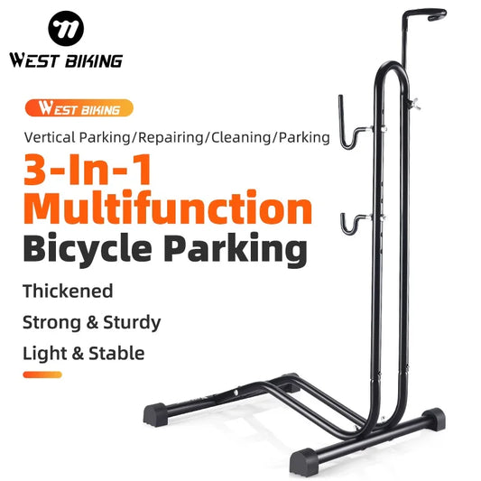 WEST BIKING 3 In 1 Bicycle Parking Rack Multifunctional Bike Indoor Garage Storage Stand MTB Road Bike Maintenance Repair Stand Beauty World Shop