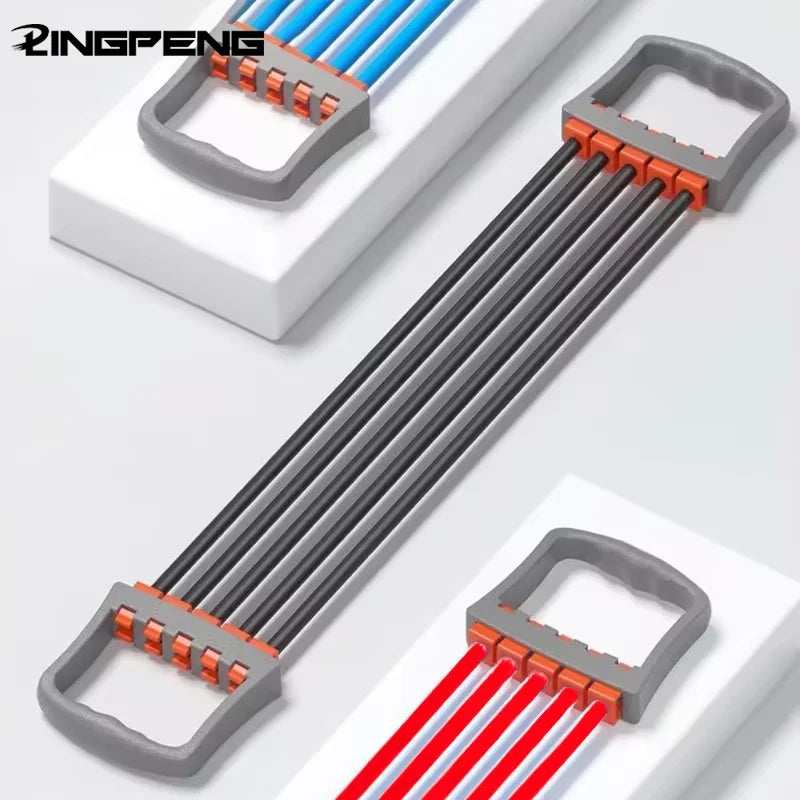 Full Body Workout Set - Chest Expander with 5 Removable Resistance Bands for Pilates, Push Ups, and Muscle Training - Strengthen Beauty World Shop