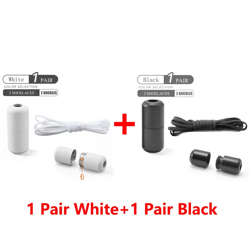 Elastic No Tie Shoelaces Semicircle Shoe Laces For Kids and Adult Sneakers Shoelace Quick Lazy Metal Lock Laces Shoe Strings Beauty World Shop