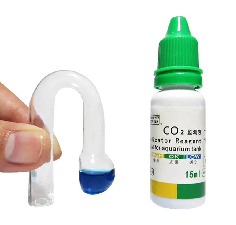 Aquarium CO2 Indicator Solution Monitor Plants Grass CO2 System Concentration Fish Tank Glass Liquid Tester Fluid Drop Checker Beauty World Shop