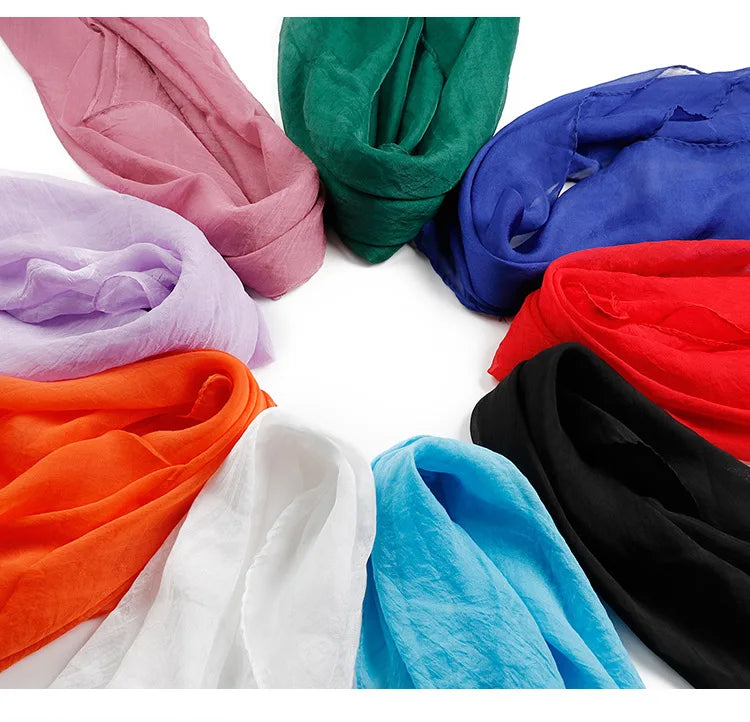 New 70X70cm Simulation Silk Scarves Women's Versatile Small Square Solid Chiffon Scarf Gauze Scarf Party Gift Beauty World Shop