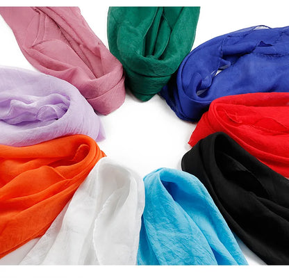New 70X70cm Simulation Silk Scarves Women's Versatile Small Square Solid Chiffon Scarf Gauze Scarf Party Gift Beauty World Shop