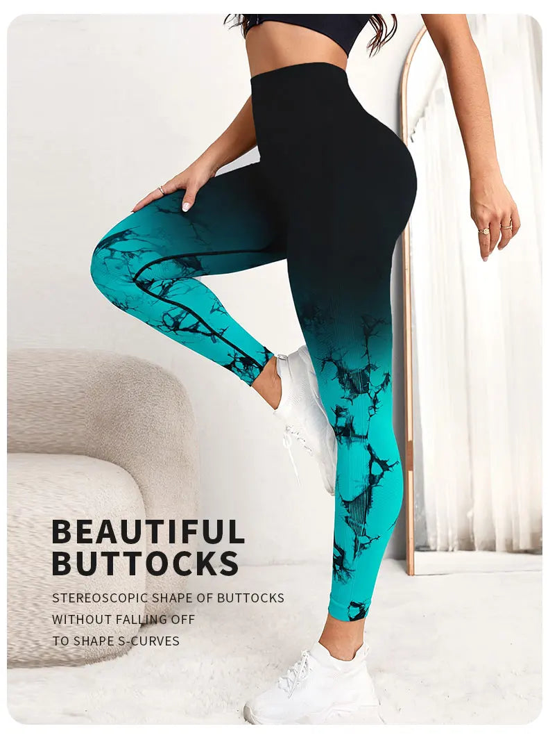 Yoga Pants Women Seamless Leggings Push Up Sports Fitness Joggings High Waist Gym Workout Scrunch Tie Dye Running Leggings Beauty World Shop
