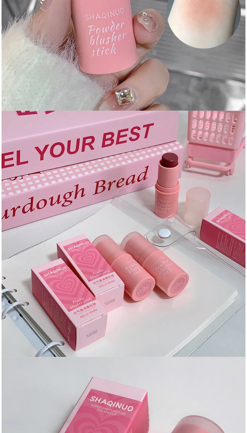 SHAQINUO Energizing Blush Stick - Natural Matte Finish, Creamy Texture, Easy to Blend for a Youthful Glow Beauty World Shop