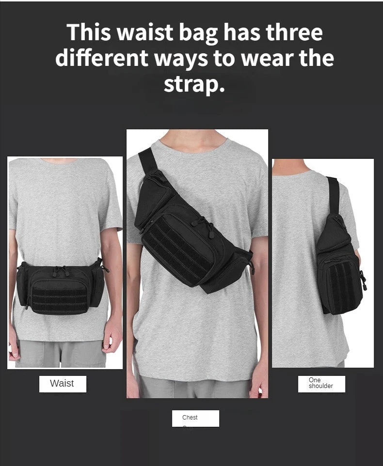 Men Waist Bag Belt Bumbag Waterproof Nylon Molle EDC Fanny Phone Pouch for Hunting Climbing Camping Beauty World Shop