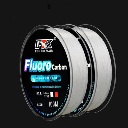 100m Fluorocarbon Bait Fishing Line, Carbon Fiber Fly Fishing, Wild Fishing, Sea Fishing, Fishing Accessories, Tools, Outdoor Beauty World Shop