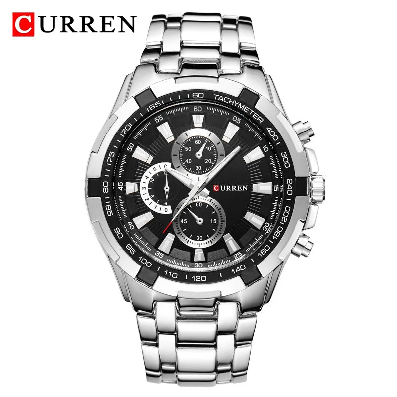 CURREN 8023 Quartz Watch Men Waterproof Sport Military Watches Mens Business Stainless Steel Wristwatch Male Clock reloj hombre Beauty World Shop