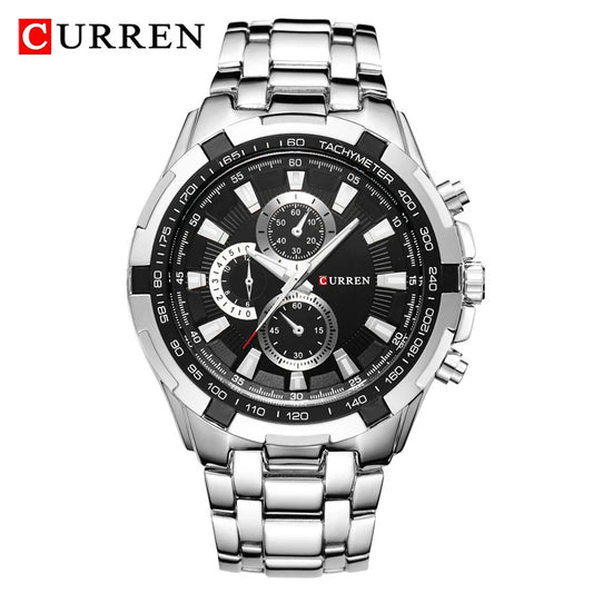 CURREN 8023 Quartz Watch Men Waterproof Sport Military Watches Mens Business Stainless Steel Wristwatch Male Clock reloj hombre Beauty World Shop